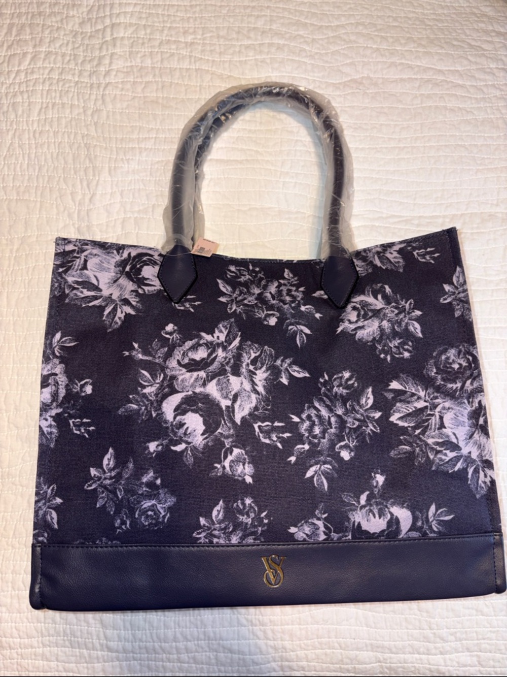 Victoria Secret Floral Canvas Tote Bag